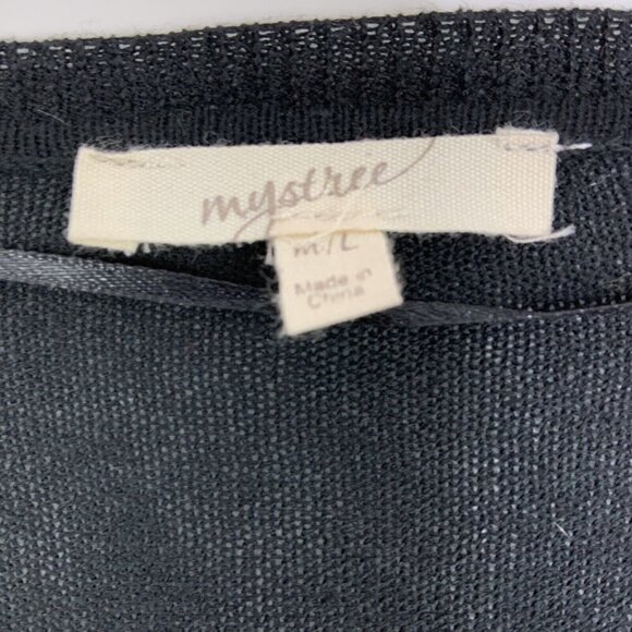 Mystree Open Cardigan Womens Size Medium Black White Tie Dye Layer - Picture 5 of 7